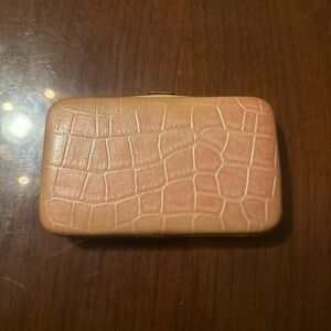 Metallic Snake Skin Clutch Wallet